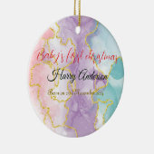 ベビー初めてのクリスマスオーナメントバックカスタムフォト セラミックオーナメント (右)
