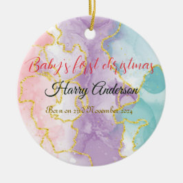 ベビー初めてのクリスマスオーナメントバックカスタムフォト セラミックオーナメント
