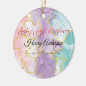 ベビー初めてのクリスマスオーナメントバックカスタムフォト セラミックオーナメント (左)