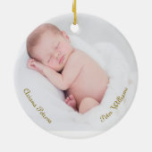 ベビー初めてのクリスマスオーナメントバックカスタムフォト セラミックオーナメント (裏面)