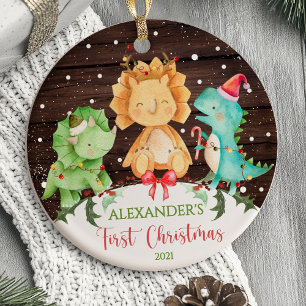 ベビー初めてのクリスマスオーナメント恐竜 セラミックオーナメント
