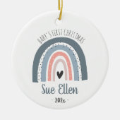 ベビー初めてのクリスマスオーナメント水彩虹 セラミックオーナメント (正面)