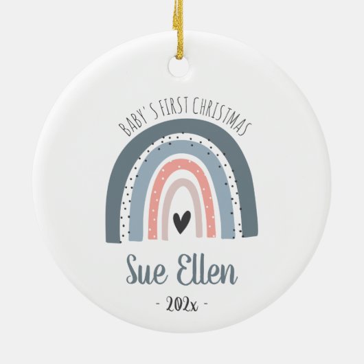 ベビー初めてのクリスマスオーナメント水彩虹 セラミックオーナメント (裏面)