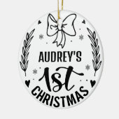 ベビー初めてのクリスマスオーナメント生まれたばかりの写真 セラミックオーナメント (左)