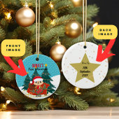 🎄ベビー初めてのクリスマスオーナメント |チップムンクデザイン セラミックオーナメント