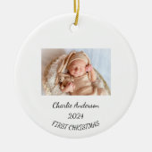 ベビー初めてのクリスマスオーナメント、ベビー1stクリスマ セラミックオーナメント (正面)