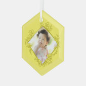 ベビー初めてのクリスマスオーナメント – 黄 ガラスオーナメント (正面左)