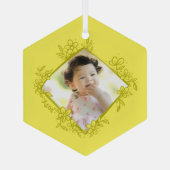 ベビー初めてのクリスマスオーナメント – 黄 ガラスオーナメント (裏面)