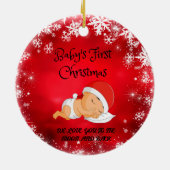 ベビー初めてのクリスマスカスタマイズベビー名 セラミックオーナメント (裏面)