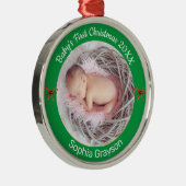 ベビー初めてのクリスマスカスタムフォトオーナメント メタルオーナメント (右)