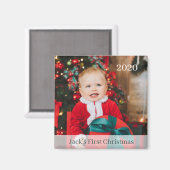 ベビー初めてのクリスマスカスタムフォトマグネット マグネット (正面/裏面)