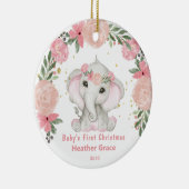 ベビー初めてのクリスマスガールズエレフパーソナライズされたト セラミックオーナメント (右)