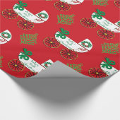 ベビー初めてのクリスマスキャリッジベビー乳母車 ラッピングペーパー (角)