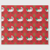 ベビー初めてのクリスマスキャリッジベビー乳母車 ラッピングペーパー (フラット)