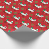 ベビー初めてのクリスマスキャリッジベビー乳母車 ラッピングペーパー (角)