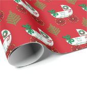 ベビー初めてのクリスマスキャリッジベビー乳母車 ラッピングペーパー (ロールコーナー)