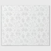 ベビー初めてのクリスマスキュートコアライラストレーション ラッピングペーパー (フラット)