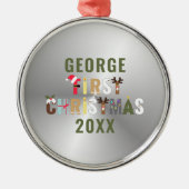ベビー初めてのクリスマスキープサケメタルオーナメント メタルオーナメント (正面)