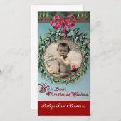 ベビー初めてのクリスマスクラウン写真テンプレート シーズンカード (正面/裏面)