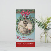 ベビー初めてのクリスマスクラウン写真テンプレート シーズンカード (スタンド正面)