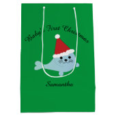 ベビー初めてのクリスマスサンタシール ミディアムペーパーバッグ (裏面)