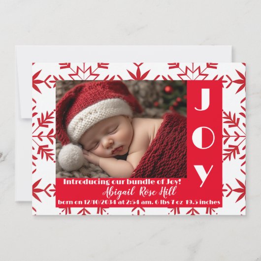 ベビー初めてのクリスマスサンタ誕生のお知らせ 招待状 (正面)