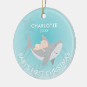 ベビー初めてのクリスマスシャークセラミックオーナメント セラミックオーナメント (左)