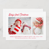 ベビー初めてのクリスマスシンプルホリデイ誕生 案内状 (正面/裏面)