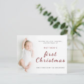 ベビー初めてのクリスマスシンプル1写真 シーズンポストカード (スタンド正面)