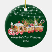 ベビー初めてのクリスマスジンジャーブレッド電車灯 セラミックオーナメント (裏面)