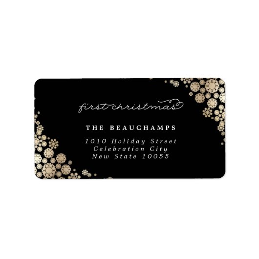 ベビー初めてのクリスマススエレガントノーフレークスアドレス ラベル (正面)