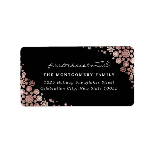 ベビー初めてのクリスマススエレガントノーフレークスアドレス ラベル (正面)