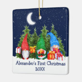 ベビー初めてのクリスマススカイウォーター色格言ツリー セラミックオーナメント (左)