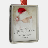 ベビー初めてのクリスマススクリプト名フォトオーバーレイ メタルオーナメント (右)