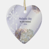 ベビー初めてのクリスマススノーフレークフローラオーナメント セラミックオーナメント (右)