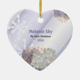 ベビー初めてのクリスマススノーフレークフローラオーナメント セラミックオーナメント
