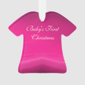 ベビー初めてのクリスマスズピンクリボンベビーガール オーナメント (裏面)
