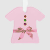 ベビー初めてのクリスマスズピンクリボンベビーガール オーナメント (正面)
