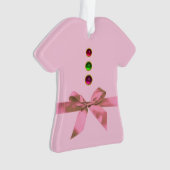 ベビー初めてのクリスマスズピンクリボンベビーガール オーナメント (正面)