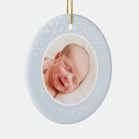ベビー初めてのクリスマスセラミックオーナメント雪片 セラミックオーナメント (右)