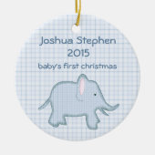 ベビー初めてのクリスマスゾウオーナメント セラミックオーナメント (正面)