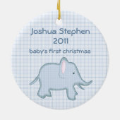 ベビー初めてのクリスマスゾウオーナメント セラミックオーナメント (裏面)