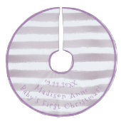 ベビー初めてのクリスマスタイポグラフィパープルガーリー フェイクリネンツリースカート (正面)