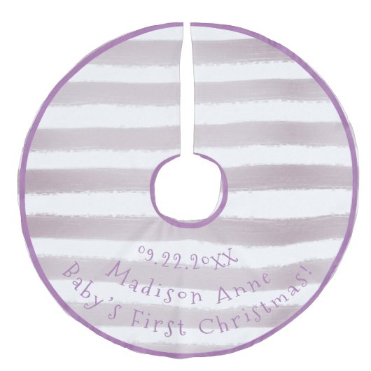 ベビー初めてのクリスマスタイポグラフィパープルガーリー フェイクリネンツリースカート (正面)