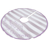 ベビー初めてのクリスマスタイポグラフィパープルガーリー フェイクリネンツリースカート (アングル)