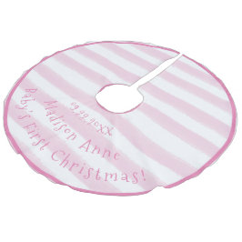 ベビー初めてのクリスマスタイポグラフィピンクガーリー名 フェイクリネンツリースカート