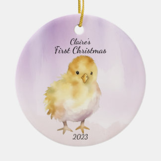 ベビー初めてのクリスマスチックパーソナライズされた セラミックオーナメント