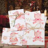 ベビー初めてのクリスマステディベアレッドキツネ&サンタ ラッピングペーパーシート