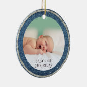 ベビー初めてのクリスマスデニムラインストーンズスノーフレーク セラミックオーナメント (右)