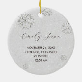 ベビー初めてのクリスマスデニムラインストーンズスノーフレーク セラミックオーナメント (裏面)